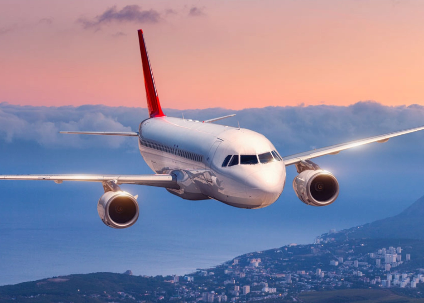 aeronavegación seguro para avión comercial en vuelo