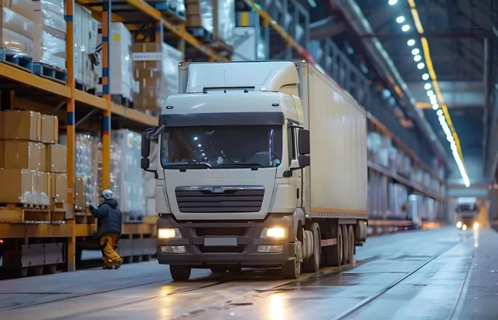 Seguro de transporte para camión en operación logística y depósito